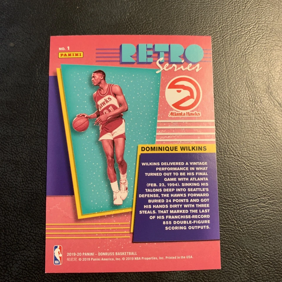 #1 Dominique Wilkins Atlanta Hawks￼ ￼￼2019-20 Donruss Retro￼ Cb35 - Image 2 of 2