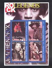 Jimi Hendrix Rock Legends Music Blues Guitar Player MNH Stamp Sheet