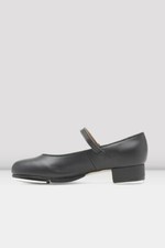 Bloch Tap On Merry Jane Shoe BLACK Leather Girls S0302G Buckle Size 10