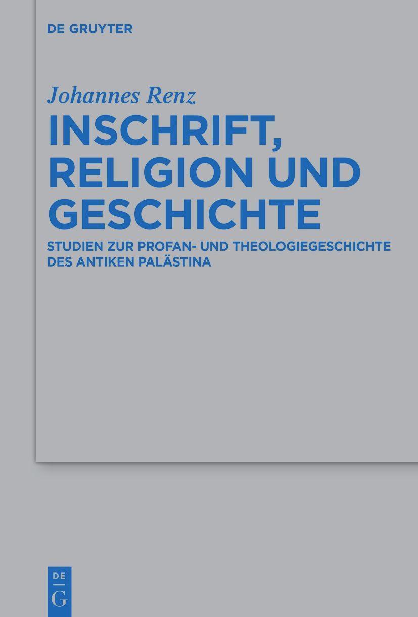 Thumbnail - Johannes Renz | Inschrift, Religion Und Geschichte | Buch | Deutsch