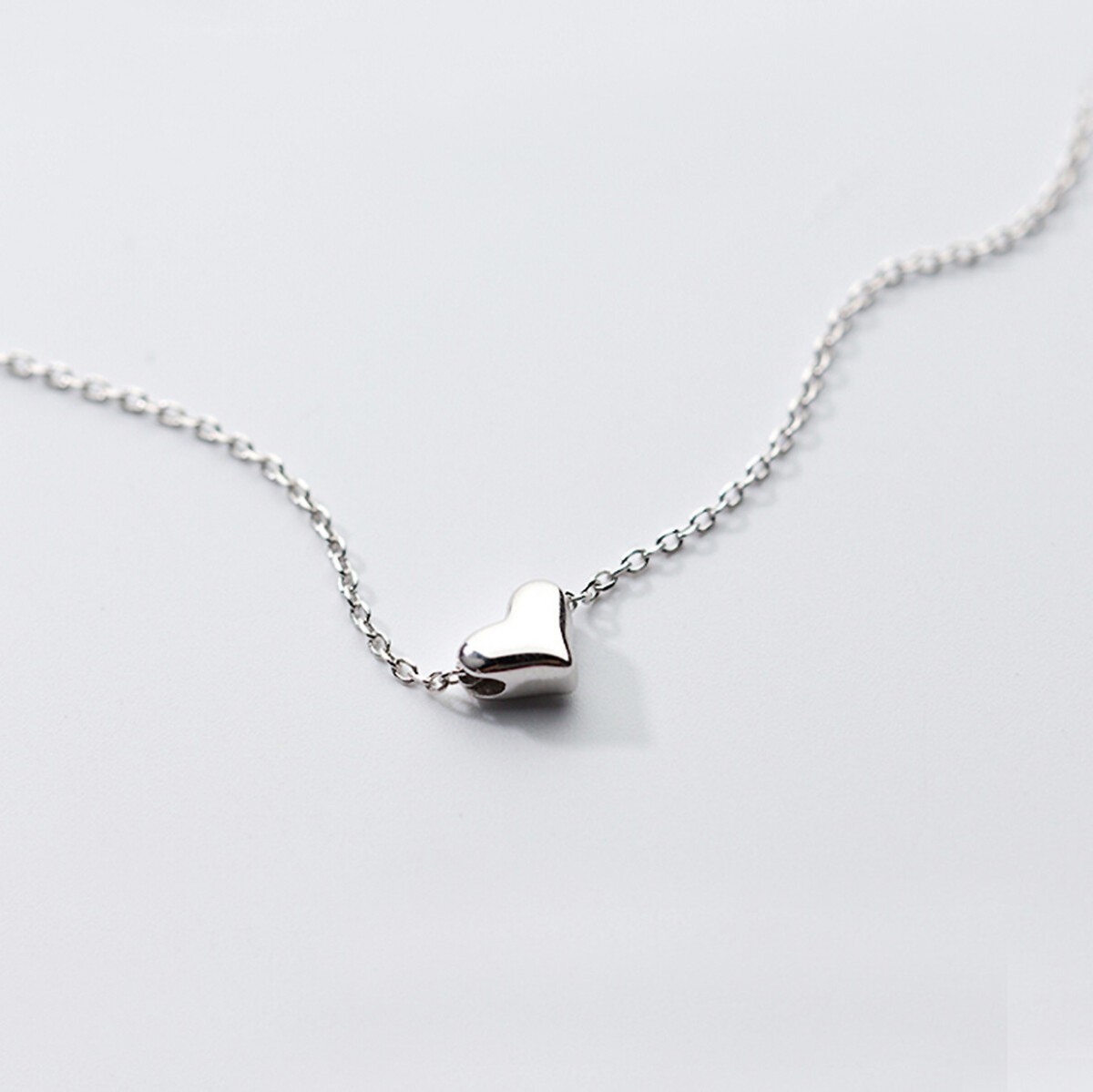 925 Sterling Silver TINY Flat Heart Pendant Necklace Gift A2385 | eBay