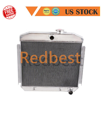 4Row Aluminum Radiator For 55-57 Chevrolet 150 210 Bel Air Del Ray 6CYL 3.8-4.6L