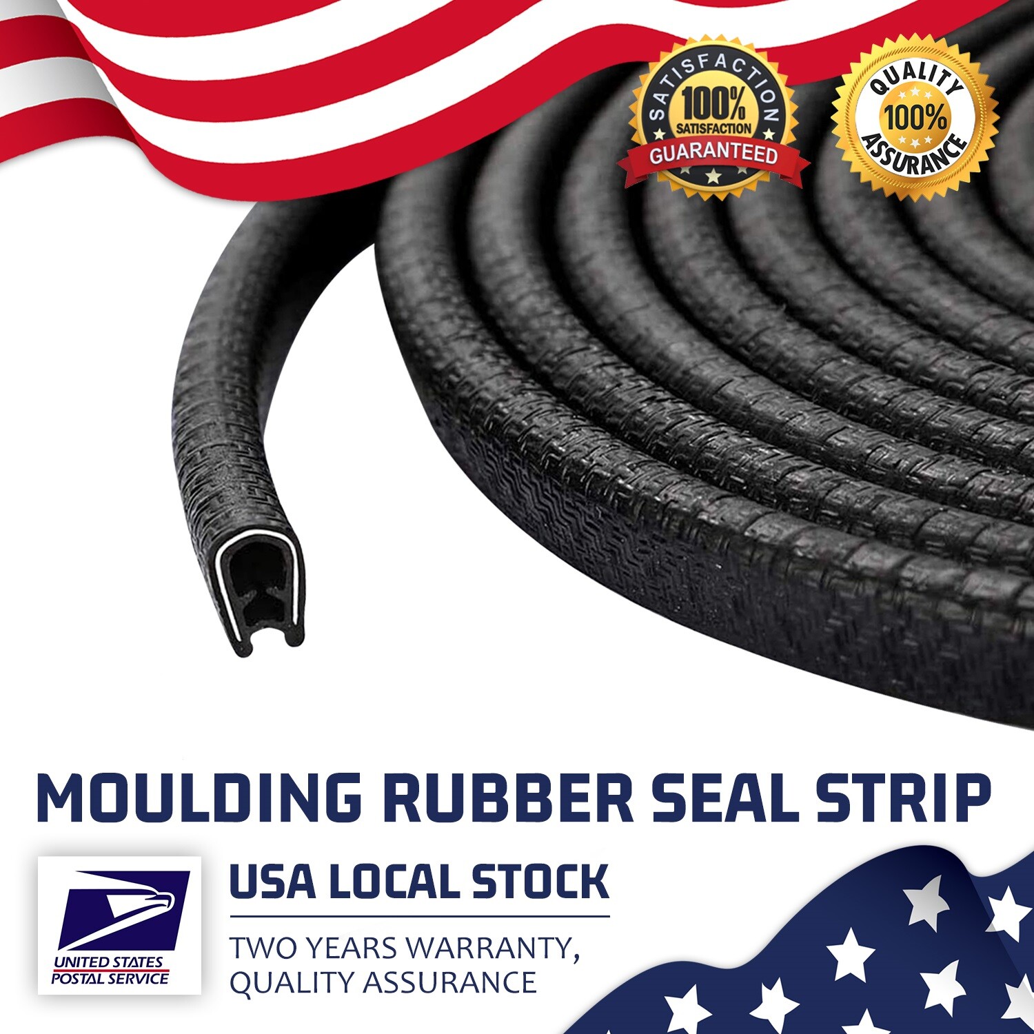 Modigt High Quality Rubber&Stainless Steel 98ft black Universal car seal strip