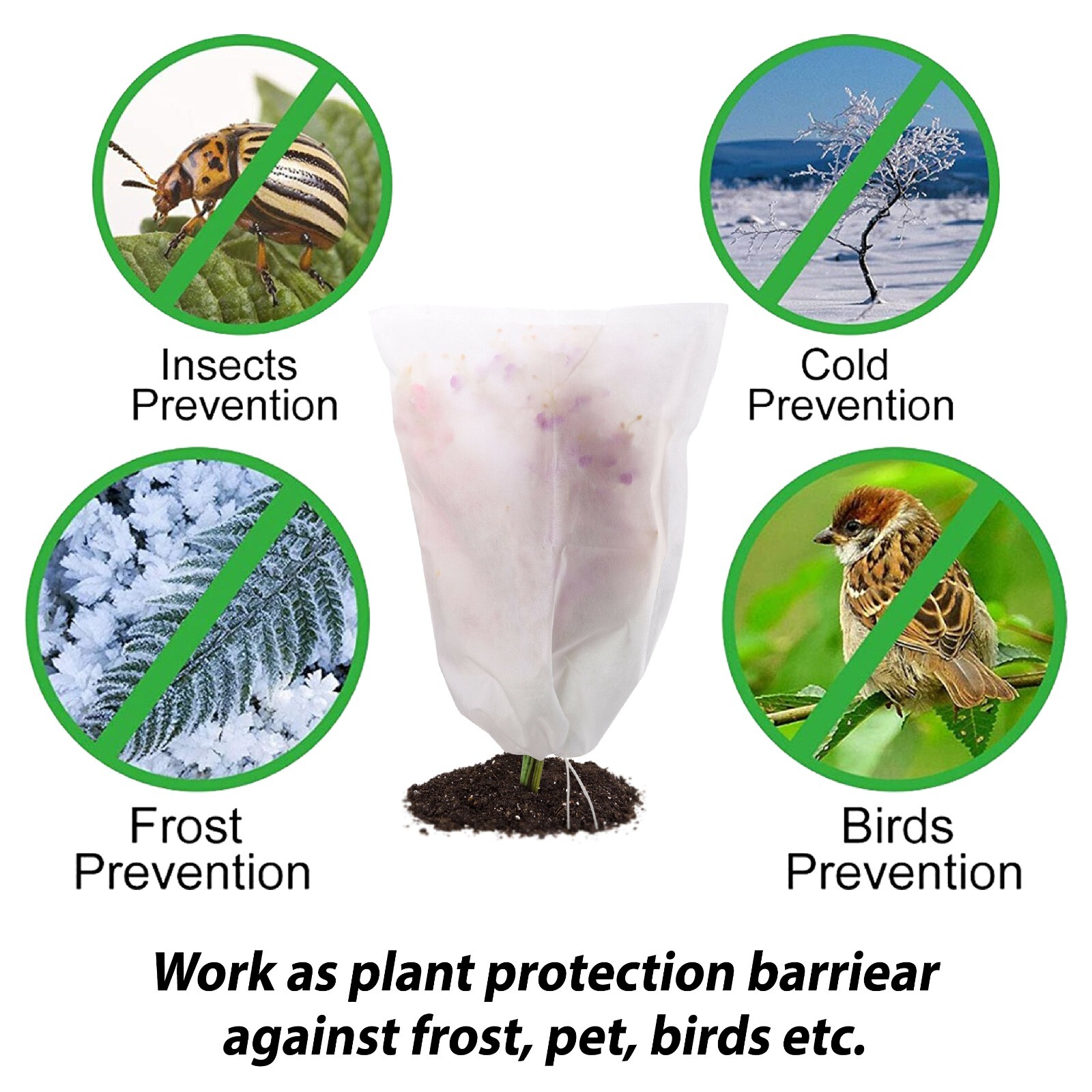 4 x Frost Plant Protection Bags Fleece Winter Cover Plants Garden Shrubs 80x60cm eBay