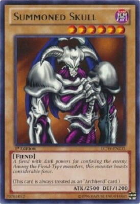 遊戯王 アジア版 1st デーモンの召喚 ウルトラ SUMMONED SKULL Yugioh - Summoned Skull - 1st Edition - Rare NM - Free