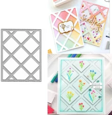 Rectangle Grid Frame Metal Die Cuts, Rectangle Frame Cutting Dies Cut Stencils C