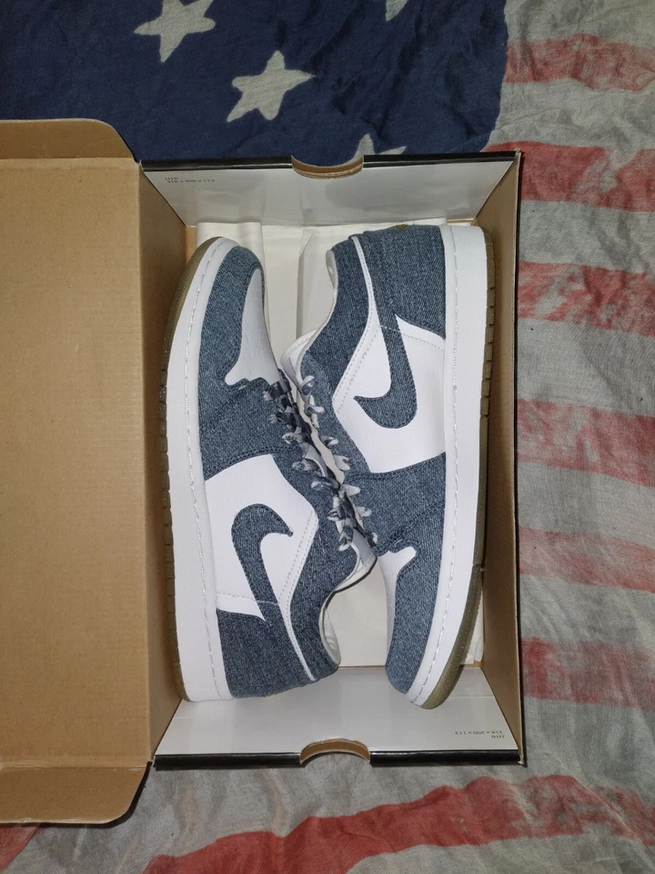 Mujer Air Jordan 1 Retro Bajo CA, Blanco/Denim, 2007. Stock muerto W11/M9,5  Foto 2 de 4