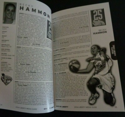 BECKY HAMMON New York LIBERTY Basketball 2004 Signed WNBA Media
