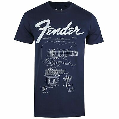 Fender Mens T-shirt Guitars Patent Navy S-XXL Official | eBay