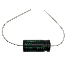 Sprague 500D 100uF 50V Axial Electrolytic Capacitor