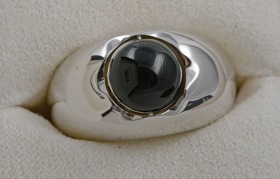 MONTBLANC Star Ring mit Onyx Perle drehbar Größe 58 925 Silber silver pearl - Bild 3 von 4