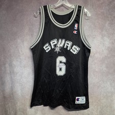 Autographed Vintage Champion NBA San Antonio Spurs Avery Johnson 6 Jersey 44 L