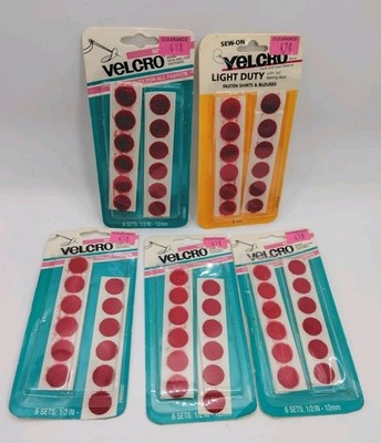 Lot 5 Vintage Velcro Circle Sew On Hook & Loop Fasteners 1992 1988 6 Sets Each