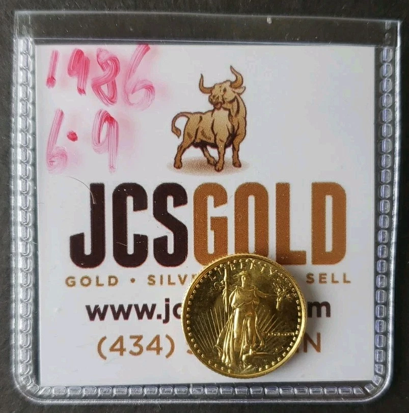 American Eagle 1/10 oz Precious Metal Content per Unit 1986 Gold