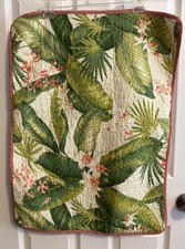 Set / 2 Tommy Bahama Aregada Dock Standard Pillow Shams Tropical Quilted Cotton