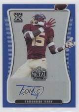 2020 Leaf Metal Draft Blue Rainbow 4/35 Tamorrion Terry #BA-TT2 Auto 0b2