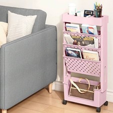 1pc 5 Tier Book Rack Storage Bookshelf, Multilayer Capacity Rotatable Removable 