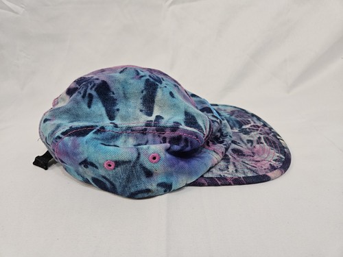 Chuck Originals 5 Panel Tie-dye Strapback Hat - Blue And Purple All Over Print - Picture 4 of 8