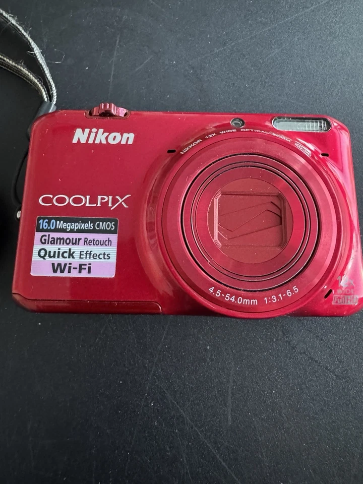 Nikon COOLPIX S6500 Red Digital Camera 16.0MP 12x Zoom Full HD Wi-Fi NIKON, photo 1 of 5