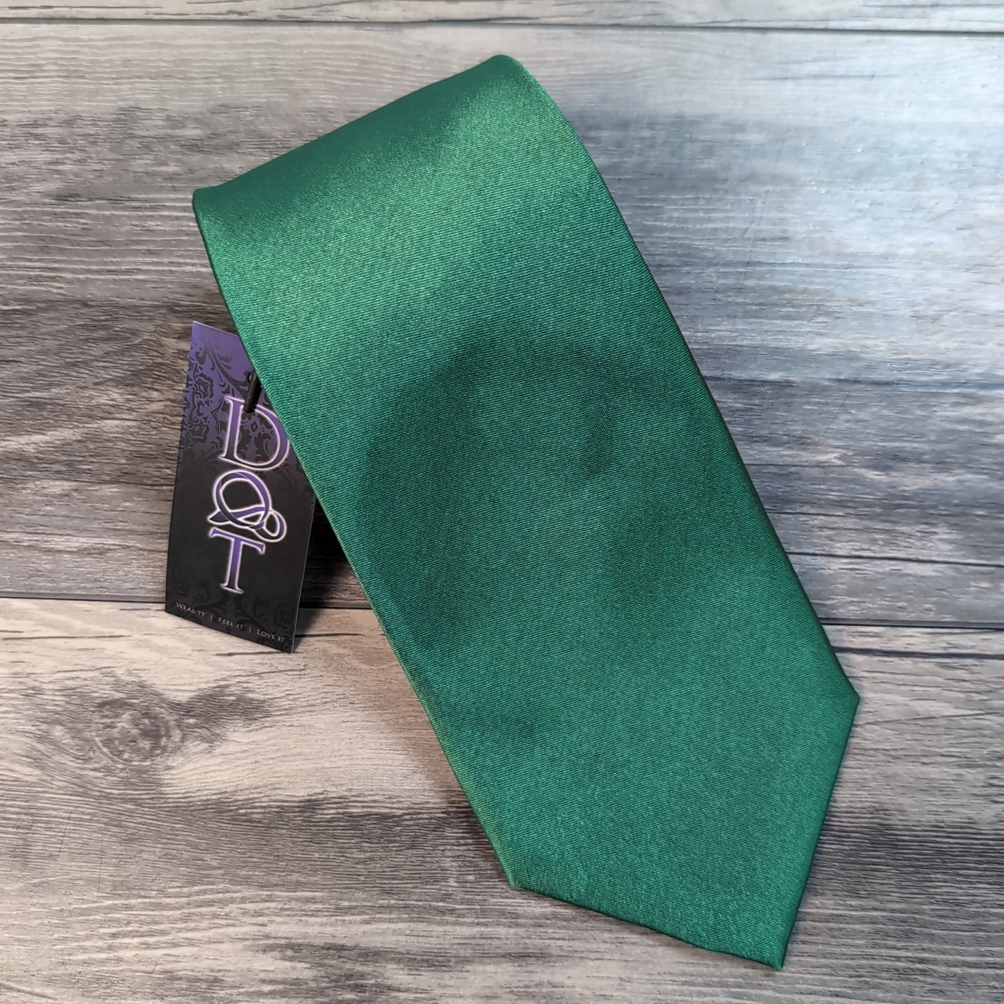 DQT Neck Tie Emerald Green XL Made In England 100percent Polyester New 3.25" image 3