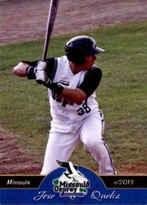 2013 Missoula Osprey Grandstand #29 Jose Queliz Valencia Venezuela Baseball Card
