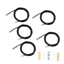  5PCS 1M 10K 3950 NTC Thermistor Temperature Sensor Probe, 1% Accuracy 