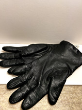 Vntg FOWNES Genuine Black Leather Gloves 100 Cashmere Lined Size 6 1/2 WPL 9522