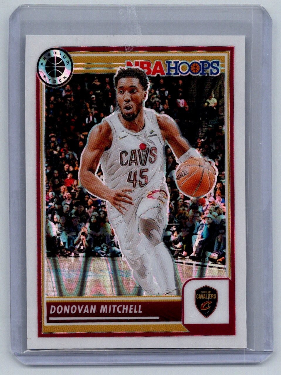 2023-24 Hoops Premium Stock - Donovan Mitchell #36 White Seismic Prizm /75