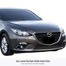 For Mazda 3 14-16 APG 1-Pc Black 8x6 mm Horizontal Billet Bumper Grille