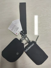 Key Bag Wallet Buckle Bag Dual Pouch Wristlet Black