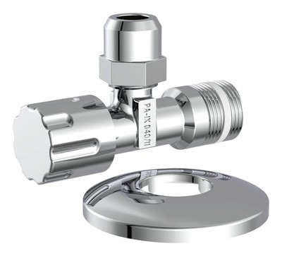 Kirchhoff Eckventil, 1/2'' AG x x 3/8'' AG x 10 mmQ, mit Schubrosette...