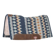 CLASSIC EQUINE ESP Blanket Top Contoured 32x34 Navy/Aqua Saddle Pad