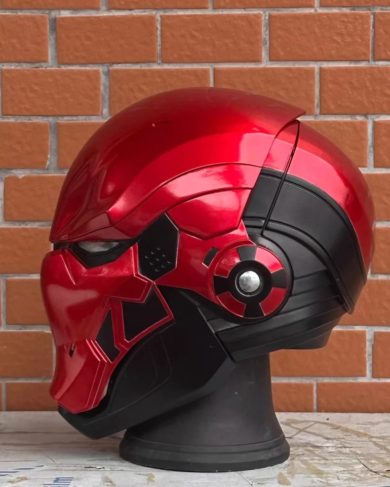 Red Hood LED Light Eyes Helmet DC Justice League Batman 1:1 Mask Halloween Props - Image 3 of 4