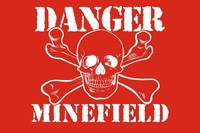 Holzschild 12X18 Cm Danger Minefield SchäDel Warnschild Hinweisschild Deko Gesch
