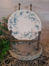 Set of 4 Vintg. Staffordshire Myott Forget Me Knot Floral Bread Plates,...
