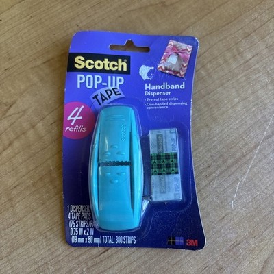 New 3M Scotch Pop-Up Tape Dispenser 300 Strips 4 Refills Of 75