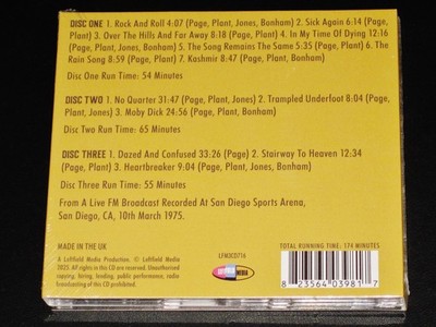 Led Zeppelin: San Diego 1975 - The Legendary Radio Broadcast 3 CD