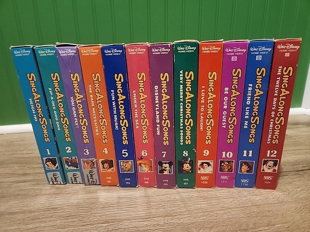 Disney Sing Along DVD 1-12セット Disney Sing Along Songs Vol 1-12 VHS Movie Lot Set W/ Box