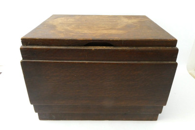 Vintage Wooden Coal Box Metal Lined Coal Scuttle Storage Chest Cabinet Primitive