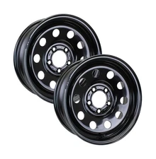 ECustomrim 2-Pack Trailer Wheel Black Rims 15x5 15" Modular Style 5 Lug On 4....