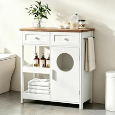Laundry Hamper Cabinet,Bathroom Storage Cabinet with 2 Drawers &