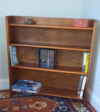 Vintage Slim Wooden Four Tier Waterfall Bookshelf Freestanding