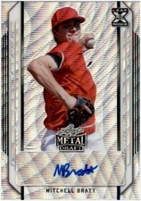 2021 Leaf Metal Draft Mitchell Mitch Bratt Autograph #BA-MB2 Silver Wave RC