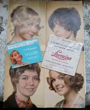 Vintage Beauty Salon Memorabilia Hair Nets with Hairstyle Poster Retro Decor