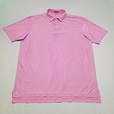 Peter Millar Summer Comfort Polo Shirt Men Size 2XL Red Stripes Performance Tee