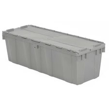 Orbis Fp32 Gray Attached Lid Container, 24.68 Gal Volume Cap., 39 1/4 In L, 14