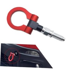 Car Front Bumper Tow Hook Traction Auxiliary Pull Ring, Rust-Proof 1 PC Red