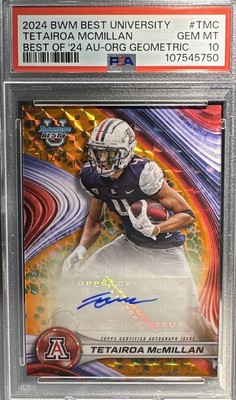 2024 Bowman University Best Tetairoa McMillan /25 Orange Geometric