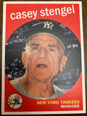 NEW YORK YANKEES: Casey Stengel Custom Modern 1959 Style Art Card - HOF