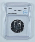 1964 Kennedy Half Dollar Accent Hair PR65 ICG *2593